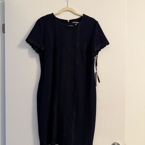 Karl Lagerfeld Midnight Blue Dress with Lace Detail